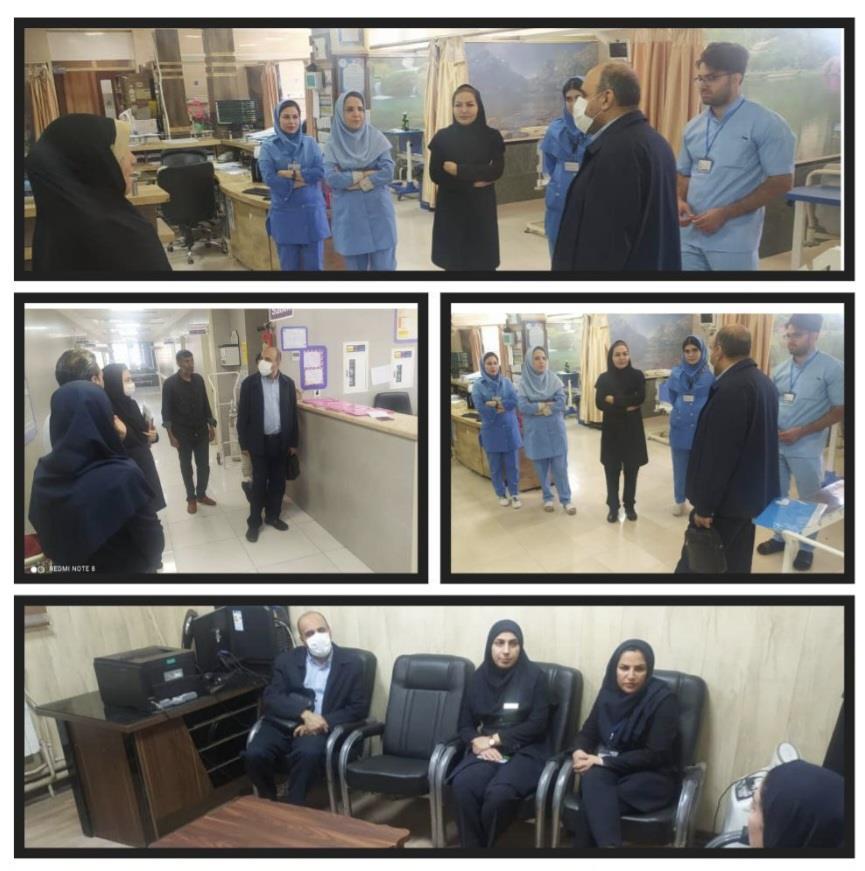 بازدید مسئولین دانشکده پرستاری و مامایی از بخش های آموزشی بیمارستان های امام علی(ع)و طالقانی